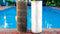 Dirty pool filter next to a clean pool filter