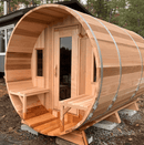 Two Bronze Windows | Barrel Sauna | Knotty Cedar