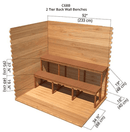 2-Tier Back Wall Benches | Cabin 6'x8'