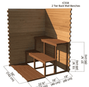 2-Tier Back Wall Benches | Indoor Cabin 5'x5'