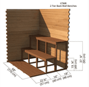 2-Tier Back Wall Benches | Indoor Cabin 5'x6'