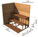 2-Tier Back Wall Benches | Indoor Cabin 5'x7'
