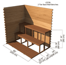 2-Tier Back Wall Benches | Indoor Cabin 5'x7'