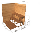2-Tier Back Wall Benches | Indoor Cabin 6'x7'