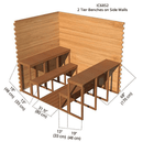 2-Tier Side Wall Benches | Indoor Cabin 6'x8'