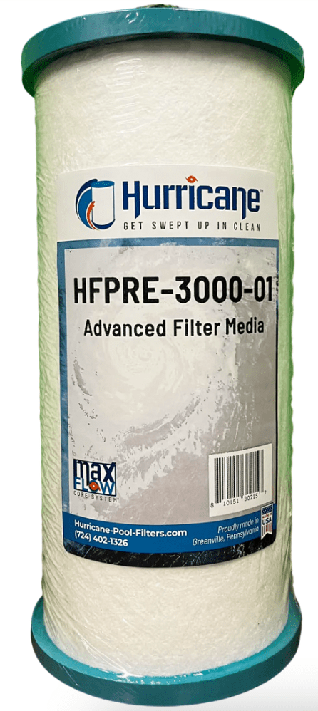 Hurricane advanced carbon clear pre-filter for pools spas pet baths and more to remove containments and ensure your water chemistry balance is always accurate HFPRE-30000-01 at www.poolproductscanada.ca