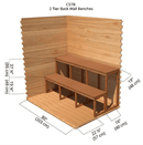 2-Tier Back Wall Benches | Cabin 5'x8'