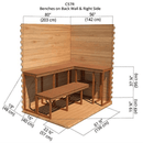 Benches on Back Wall & Right Side | Cabin 5'x7'