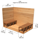 Single Tier Side Wall Benches | Cabin 5'x8'