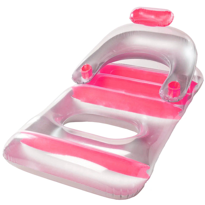 Flotteur de piscine gonflable de luxe rose de 66 po 