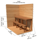 2-Tier Back Wall Benches | Cabin 6'x4'