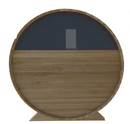 Halfmoon Mirror Window in The Back Wall | Barrel Sauna