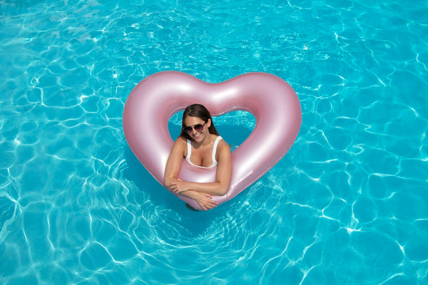 Metallic Heart Ring Inflatable Pool Float 90159