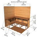 Benches on Back Wall & Left Side | Cabin 6'x8'