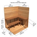 Benches on Back Wall & Right Side | Cabin 6'x7'