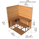Benches on Backwall & Left Side | Indoor Cabin 5'x6'