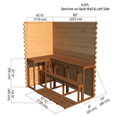 Benches on Backwall & Left Side | Indoor Cabin 4'x7'
