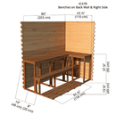 Benches on Backwall & Right Side | Indoor Cabin 4'x7'