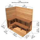 Benches on Back Wall & Left Side | Cabin 6'x6'