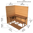 Benches on Backwall & Left Side | Indoor Cabin 5'x7'