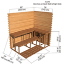Benches on Backwall & Right Side | Indoor Cabin 5'x7'