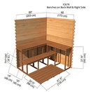Benches on Backwall & Right Side | Indoor Cabin 6'x7'