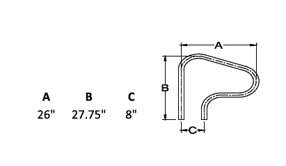 Northern Stainless - Figure 4 Birch - Marine Grade Handrails (Pair)