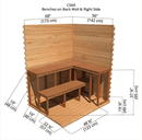 Benches on Back Wall & Right Side | Cabin 5'x6'