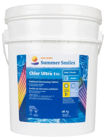 Summer Smiles Chlor Ultra Comprimés de 1 pouce 18 kg 