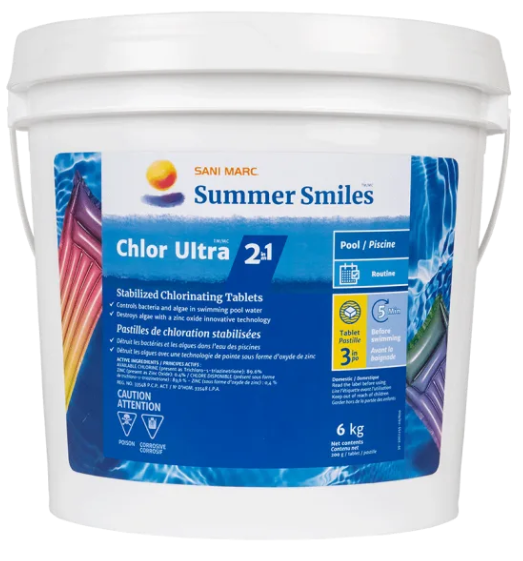 Summer Smiles Chlor Ultra Comprimés 2 en 1 6kg 