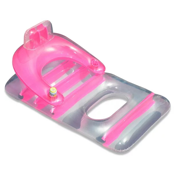 66" Deluxe Pink Lounge Chair Inflatable Pool Float