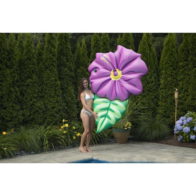 Flotteur de piscine gonflable fleur d'hibiscus d'été 