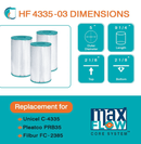 HF4335-01 Advanced Spa Filter Cartridge - Replacement for Pleatco PRB35-IN, Unicel C-4335, Filbur FC2385, Dynamic Series IV DFM, DFML, Waterway 35 in-Line