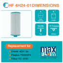 HF4H24-01 Advanced Spa Filter Cartridge - Replacement for Pleatco PGS25P4, Unicel 4CH-24, Filbur FC-0131 After Hours Spas, Meco Spas, Threaded 25, Top Load