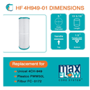 HF4H949-01 Advanced Spa Filter Cartridge - Replacement for Pleatco PWW50L, Unicel 4CH-949, Filbur FC-0172, Waterway Teleweir 50