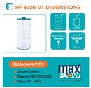 HF8326-01 Advanced Spa Filter Cartridge - Replacement for Pleatco PSD125-2000, Unicel C-8326, Filbur FC-2780