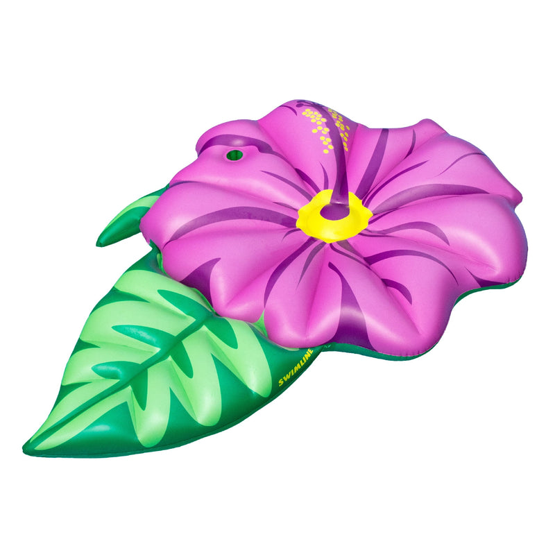 Flotteur de piscine gonflable fleur d'hibiscus d'été 