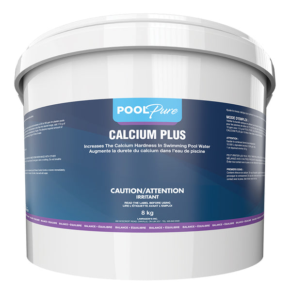Pool Pure Calcium Plus to raise hardness of pool and spa water for residential and commercial applications in Canada. Superior value versus Calcium Up by Pool Supplies Canada and Summer Smiles Cal +. Pool Products Canada is an exclusive Pool Pure dealer