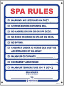 Pentair Spa Rules 18" x 24" Commercial Safety Signage - R230300