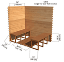 Single Tier Side Wall Benches | Indoor Cabin 5'x7'
