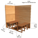 Single Tier Side Wall Benches | Indoor Cabin 4'x6'