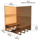 Single Tier Sidewall Benches| Indoor Cabin 5'x6'