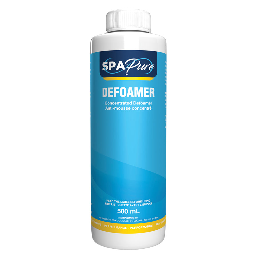 Spa Pure concentrated defoamer for spas and hot tubs. Superior value versus Defoamer by Pool Supplies Canada and Summer Smiles Foam Out. Pool Products offers the best price and fastest shipping