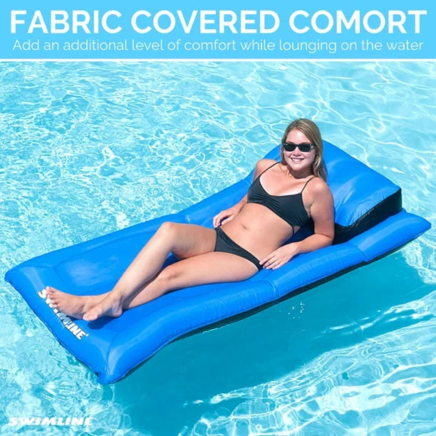 Matelas flottant gonflable en PVC avec dossier pliable, lit flottant rayé pour une personne Matelas flottant gonflable en PVC avec dossier pliable, lit flottant rayé pour une personne