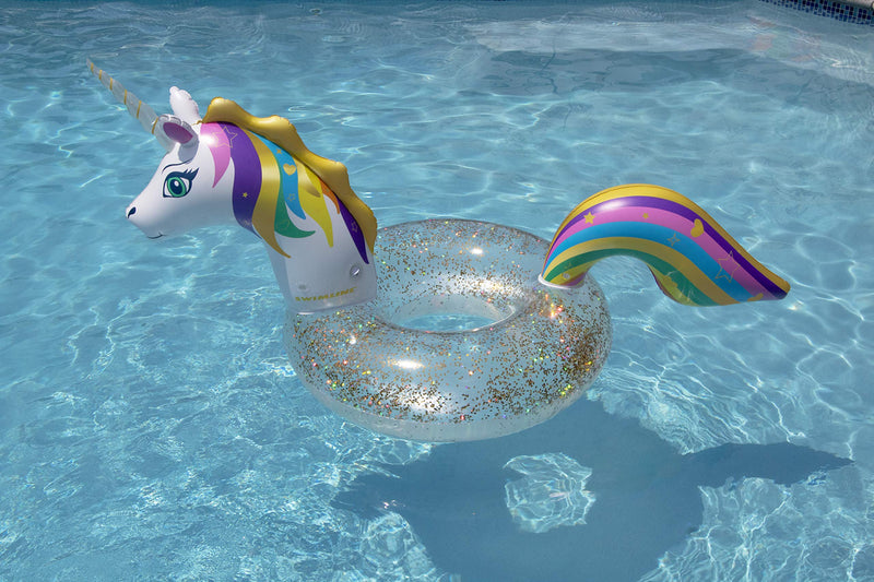LED Unicorn Ring Inflatable Pool Float