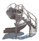Vortex® Pool Slide by S.R.Smith -  Full Tube Granite Grey With Stairs