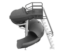 Vortex® Pool Slide by S.R.Smith - Full Tube - Granite - With  Ladder