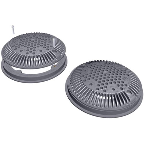 Hayward replacement concrete drain cover with frame Dark Gray WG1030AVDGRPAK2 at www.poolproductscanada.ca