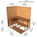 Benches on Backwall & Left Side | Indoor Cabin 5'x7'