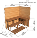 Benches on Backwall & Right Side | Indoor Cabin 5'x7'